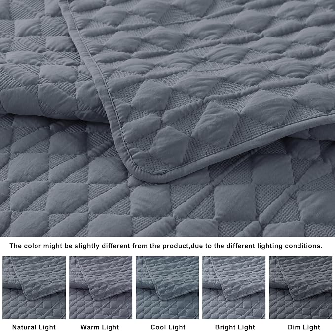 WDCOZY Blue Twin Quilt Size Bedding Sets - Image 5