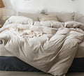 MooMee Bedding Duvet Cover Set 100% Washed Cotton Linen Like Textured by MOOMEE