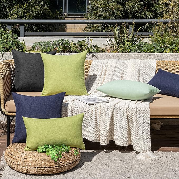 MIULEE Pack of 2 Decorative Outdoor Solid Waterproof Throw Pillow Covers Spring - Image 5