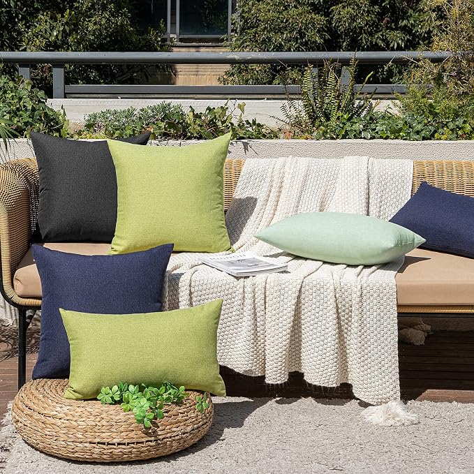 MIULEE Pack of 2 Decorative Outdoor Solid Waterproof Throw Pillow Covers Spring - Image 5
