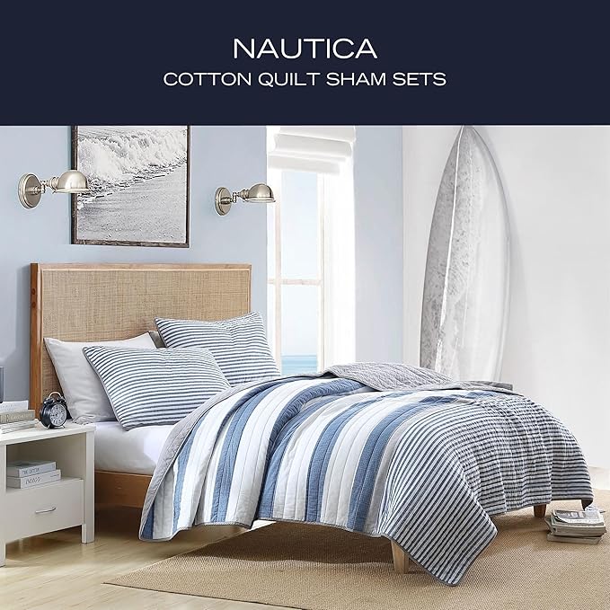 Nautica - Queen Quilt Set, Reversible Cotton Bedding - Image 8