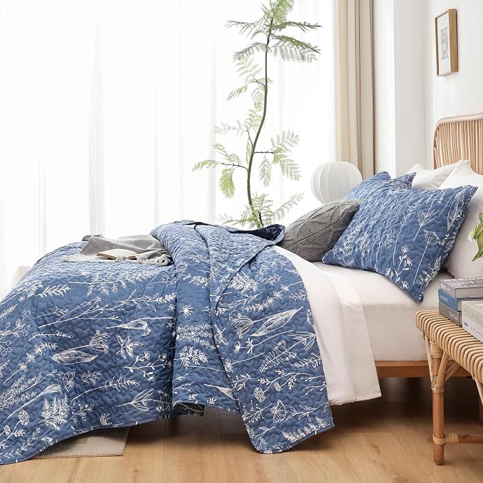 JANZAA Quilt King Size Infinity Blue Quilt Bed Spread Boho Quilt - Image 6