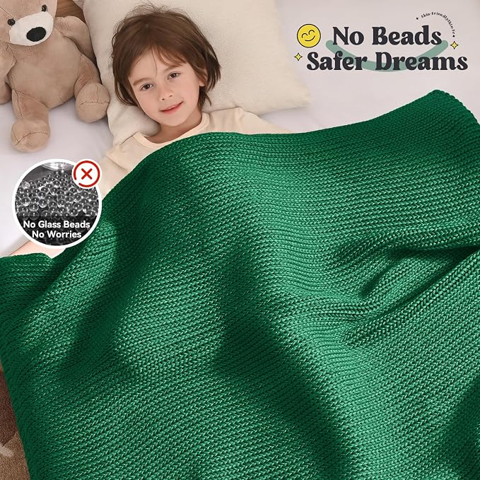 Guohaoi Knitted Weighted Blanket Kids No Beads Cooling Heavy Blanket, Home - Image 3