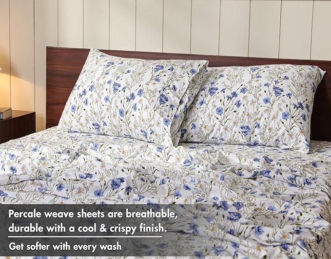 RUVANTI 100% Cotton Sheets – California King Percale Bedding, Cooling & - Image 5