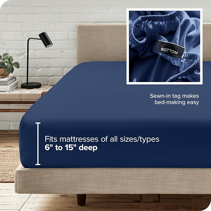 Bare Home Fitted Bottom Sheet Queen - Image 6