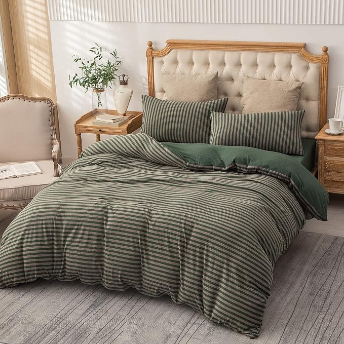 PURE ERA Jersey Knit Duvet Cover Set 100% T-Shirt Heather Cotton Super Soft - Image 5