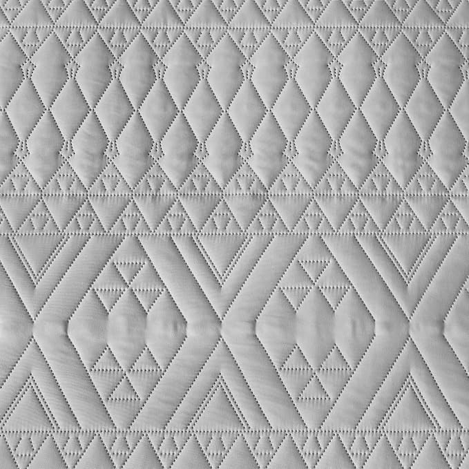 akkialla Full/Queen Size Quilt Bedding Set, Light Grey Lightweight Microfiber - Image 8