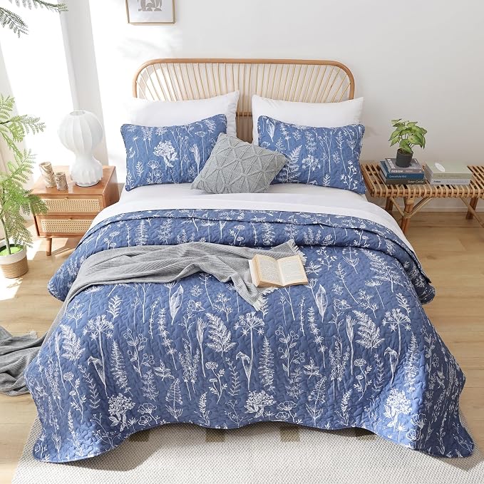 JANZAA Twin Quilt Infinity Blue Quilt Bed Spread Boho Quilt - Image 6