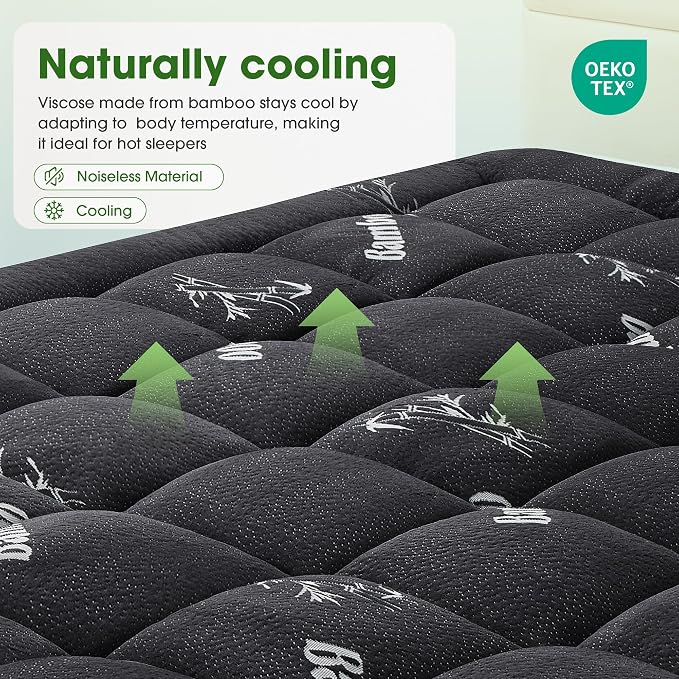 Mattress Pad Full Size, Cooling Pillow Top Mattress Topper, Ultra Soft Viscose - Image 8
