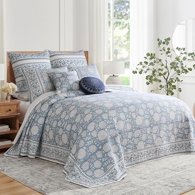 Levtex Home – Adare Blue Bedspread Set – Twin Bedspread and 1 Standard Sham – by LevtexHome