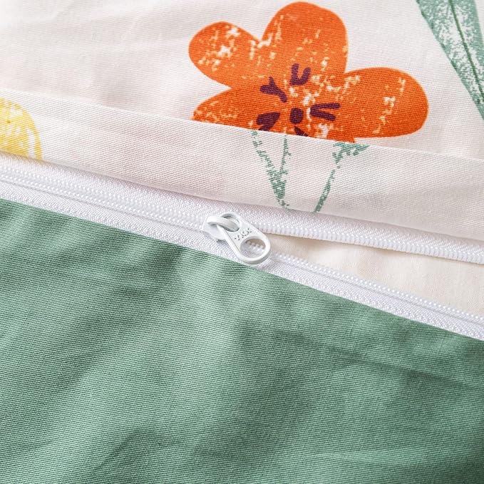 OAITE Duvet Cover Set Twin Size Floral Pattern Ultra Soft 100% Cotton Duvet - Image 7