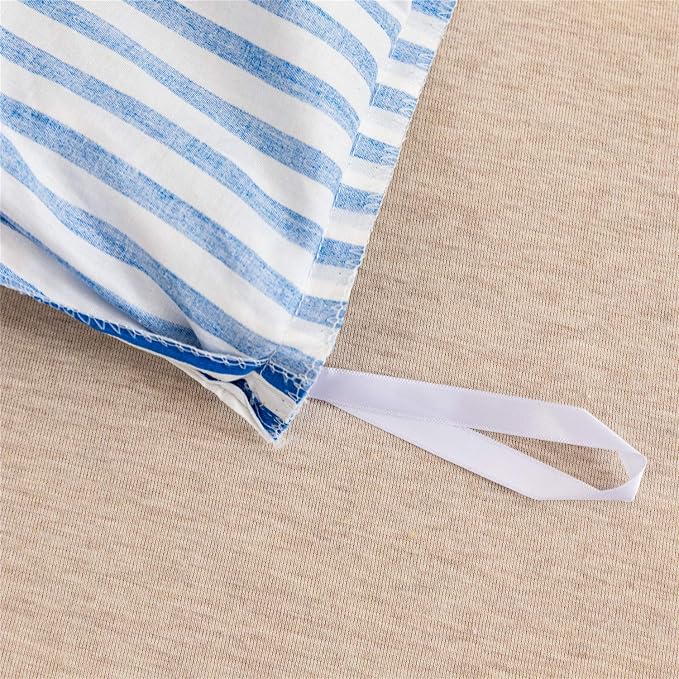 JELLYMONI 100% Natural Cotton 3pcs Striped Duvet Cover Sets, - Image 6