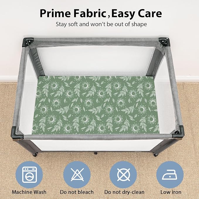 Baby Mini Crib Sheets Boy, Portable 38”x26” Pack and Play Sheets Fitted - Image 3