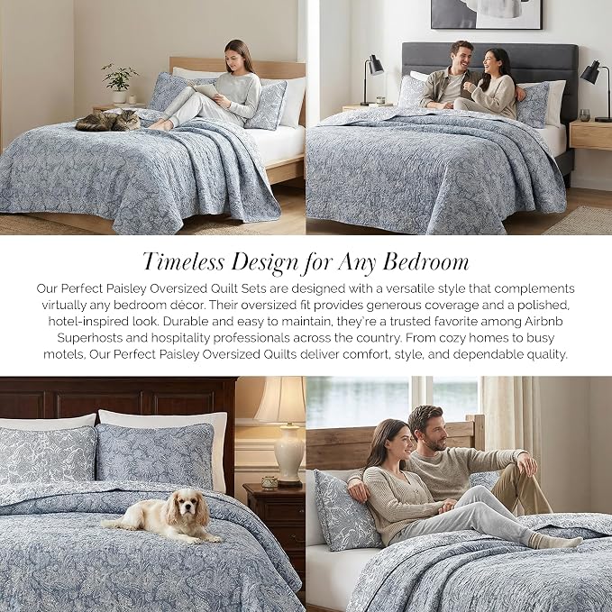 Southshore Fine Living, Inc. Extra Large King Size Quilts, Paisley Quilt - Image 6
