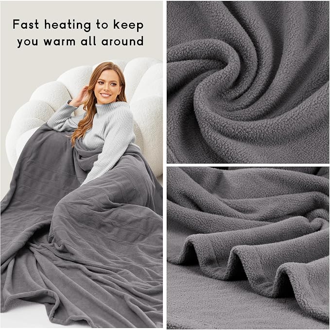 Heated Blanket Electric Blanket Twin Size 62''x84'' - Image 4