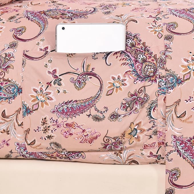 Elegant Comfort Luxury Soft Bed Sheets Paisley Pattern - Image 3