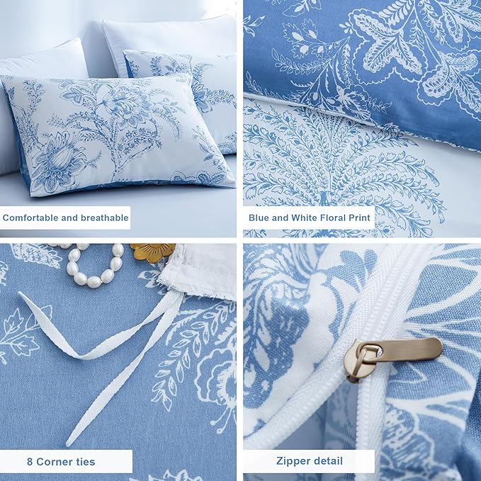 BOLINLIVING Duvet Cover Twin Size, Flower Kids Duvet Cover - Image 6