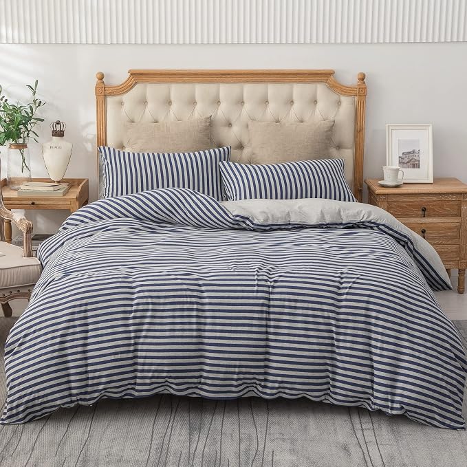 PURE ERA Jersey Knit Duvet Cover Set 100% T-Shirt Heather Cotton Super Soft - Image 7