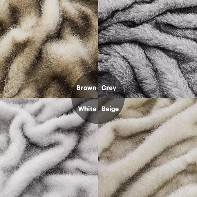 Heated Electric Blanket Throw, Octrot 50"X60" Faux Fur Heating Blanket Luxury - Image 8
