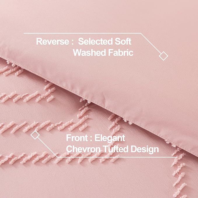 Andency Pink Comforter Set Queen, Boho Cute Girls Women Soft Fluffy Warm - Image 5