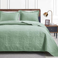 Love's cabin King Size Quilt Set Sage Bedspreads by Lovescabin