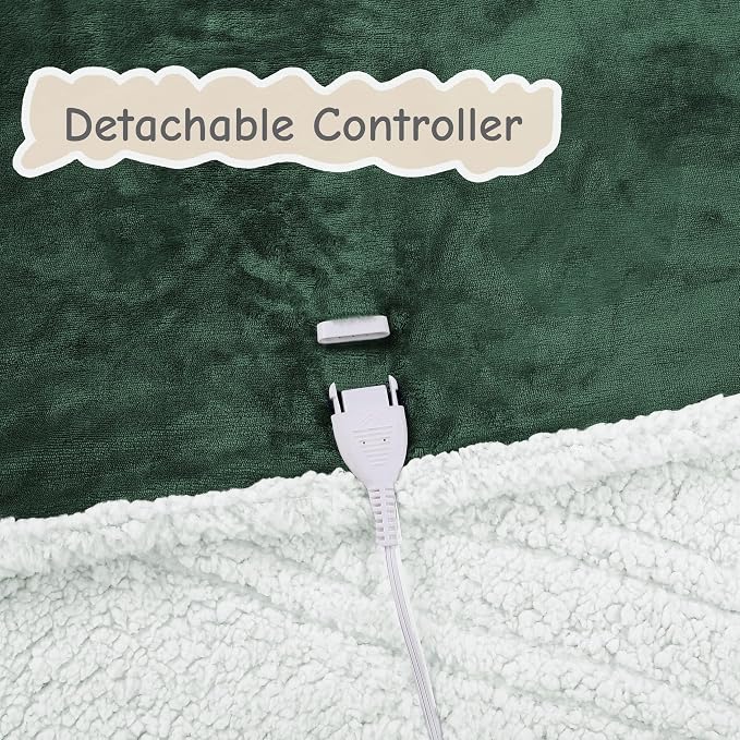Electric Heated Blanket Throw Size 50"x60", Soft Flannel - Image 6