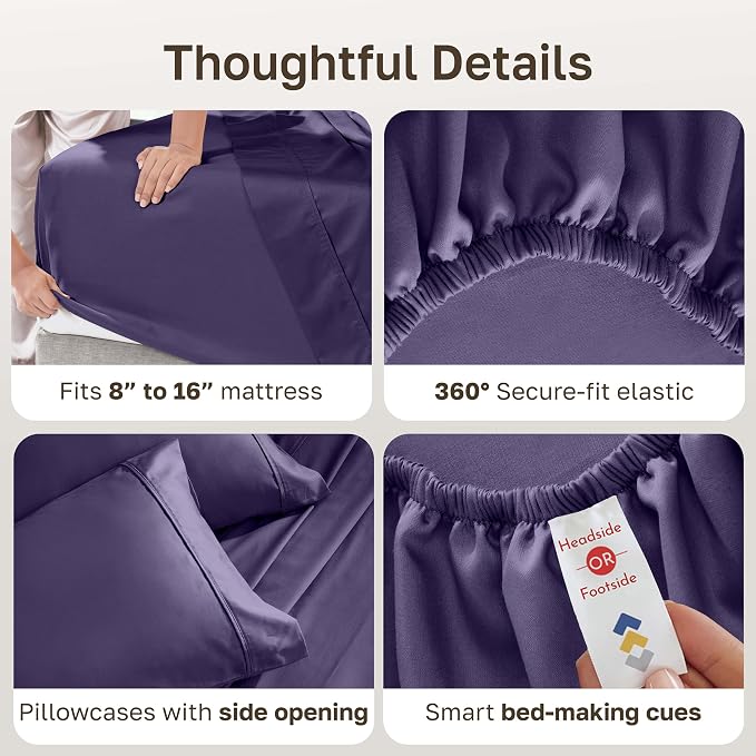 California Design Den Soft King Size Cotton Sheet Sets, 400 TC Good - Image 5