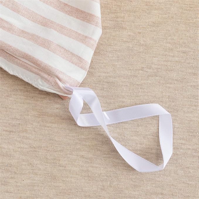 JELLYMONI 100% Natural Cotton 2pcs Striped Duvet Cover Sets, - Image 6