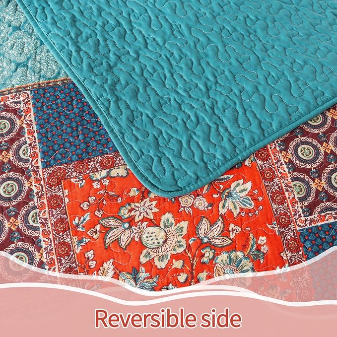 BEDIFANY 3 Pieces Cotton King Size Quilt Sets, Lightweight Bedspread King Size - Image 9