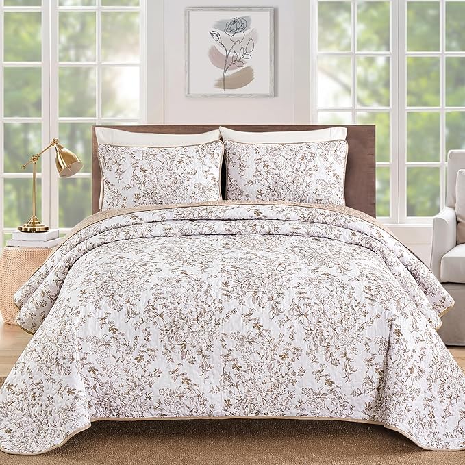 WONGS BEDDING California King Quilt Sets, Botanical Quilt by WONGSBEDDING