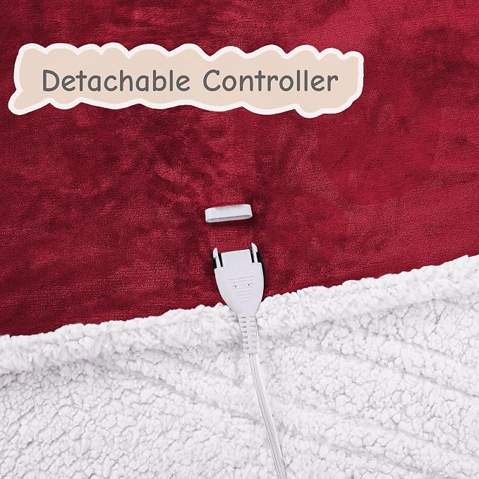 Electric Heated Blanket Full Size 72"x84", Soft Flannel - Image 7