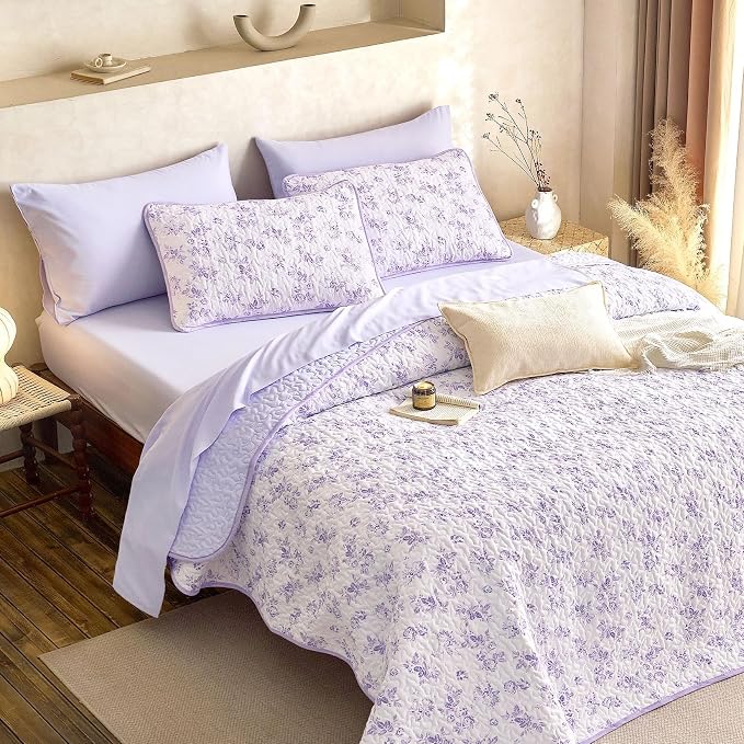 Wake In Cloud - Floral Quilt Set, Shabby Chic Coquette Cottagecore Vintage - Image 5