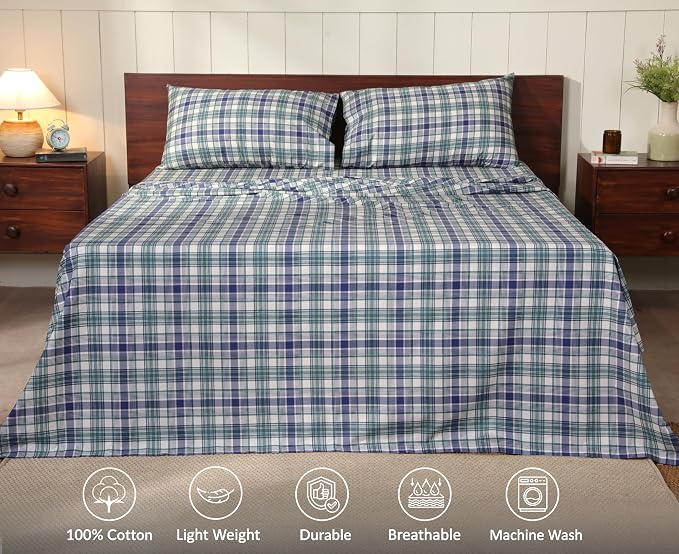RUVANTI 100% Cotton Sheets – Full Size Percale Bedding, Cooling & Breathable - Image 3