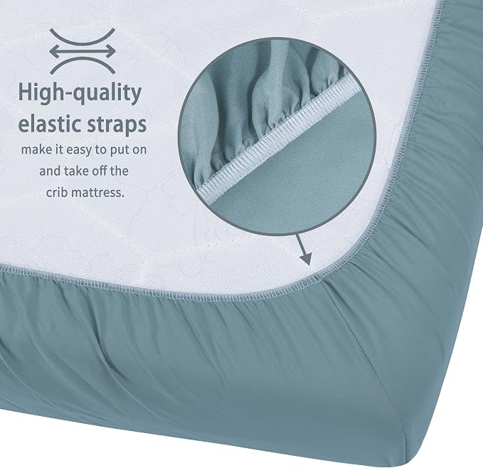 GUNTAIL Baby Crib Sheets for Boys Girls, 2 Pack Fitted Crib Sheet for Standard - Image 6