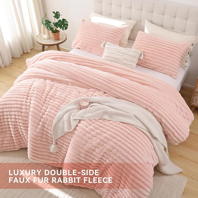 Smoofy Fluffy Queen Size Comforter Set 3 Pieces - Image 4