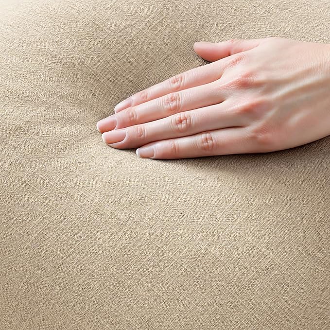 MIULEE Decorative Lumbar Throw Pillow Covers Neutral Linen Fringe Throw Pillows - Image 2