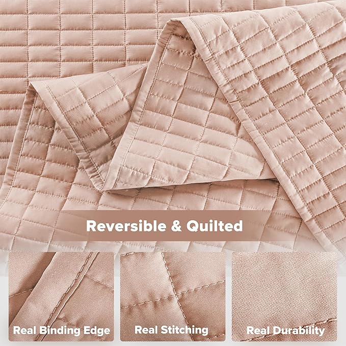 Comfort Spaces Kienna Quilt Set- Double Sided Stitching Design Summer Blanket - Image 6