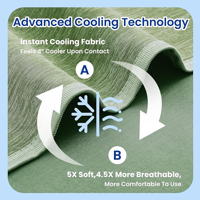 Topcee Cooling Blanket for Night Sweats Absorbs Heat to Keep Adults Cool on - Image 5