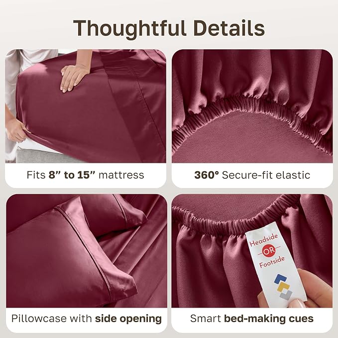 California Design Den Soft 100% Cotton Twin Size Bed Sheets Set, 400 Thread - Image 5