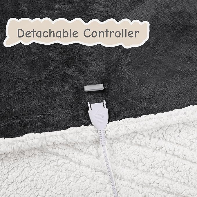 Electric Heated Blanket Throw Size 50"x60", Soft Flannel - Image 6