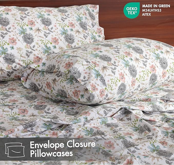 RUVANTI 100% Cotton Sheets – Twin Size Percale Bedding, Cooling & Breathable - Image 5