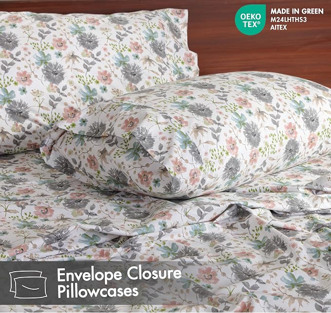 RUVANTI 100% Cotton Sheets – Full Size Percale Bedding, Cooling & Breathable - Image 5