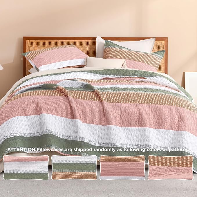 Litanika Quilt Queen Size Pink, Soft Lightweight Polyester Comforter Bedding Set - Image 5