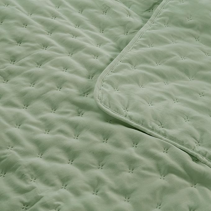 ROARINGWILD Sage Green King Size Quilt Bedding Set, Lightweight Soft Bedspread - Image 6