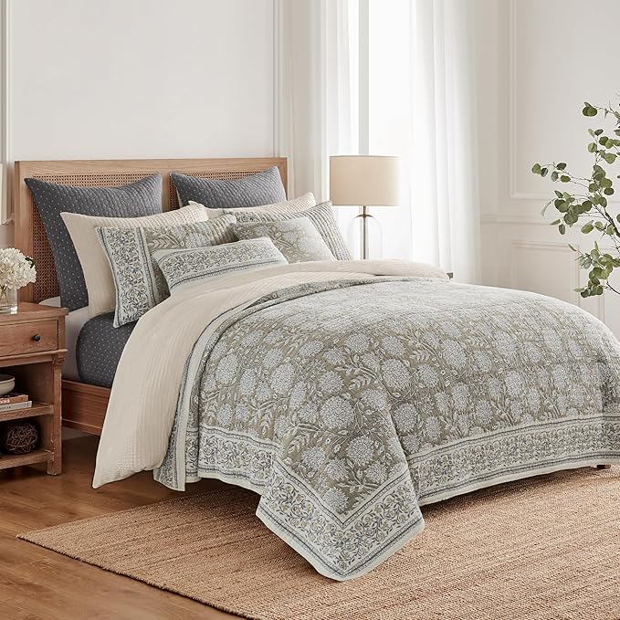Levtex Home Adare Taupe Reversible Twin XL/Twin Quilt Set - Image 2