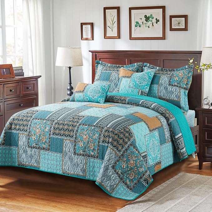 BEDIFANY 3 Pieces Cotton King Size Quilt Sets, King Bedspread Lightweight - Image 2
