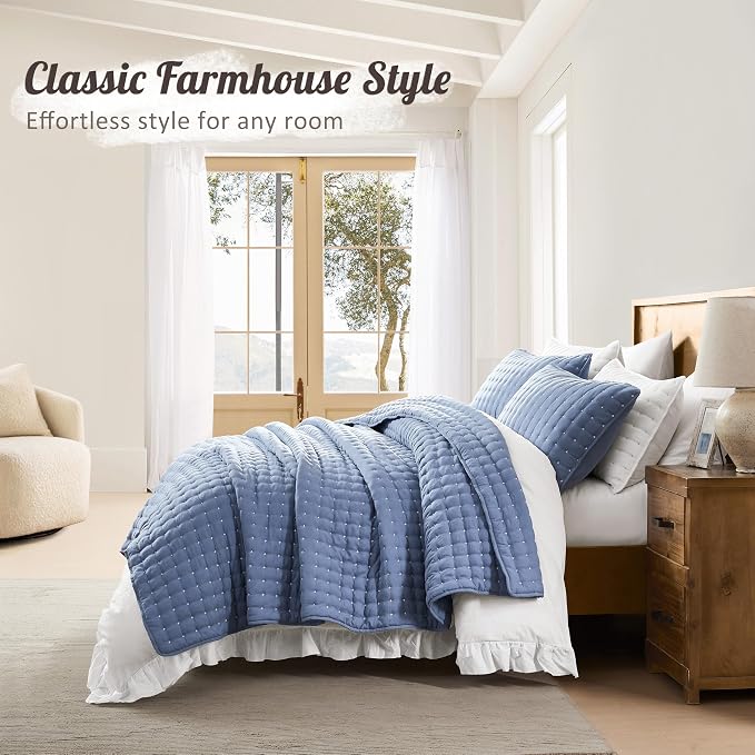 WDCOZY Blue Twin Size Quilt Bedding Sets - Image 6
