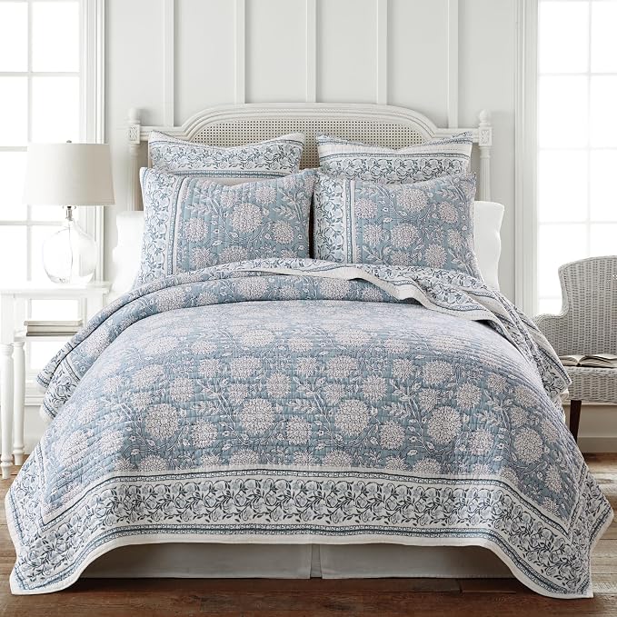 Levtex Home Adare Blue Reversible Full/Queen Quilt Set - Image 6