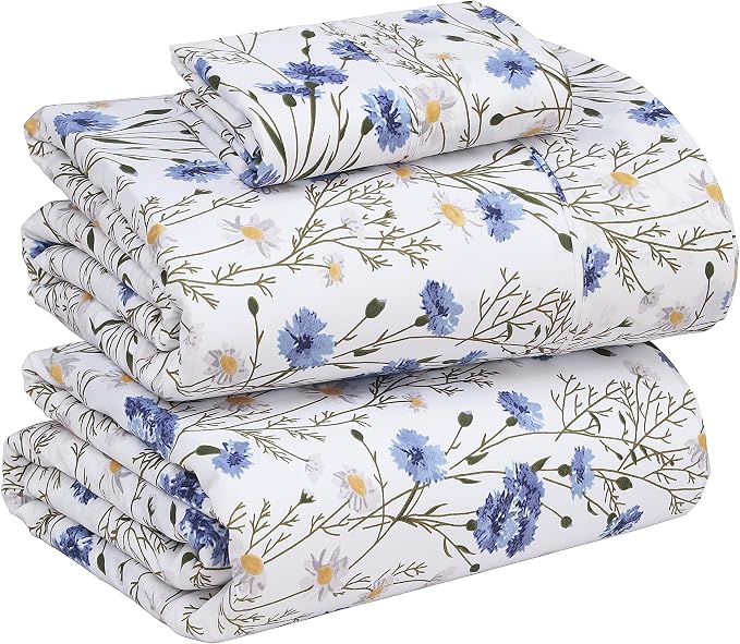 RUVANTI 100% Cotton Sheets – Twin XL Size Percale Bedding, Cooling & Breathable by Ruvanti