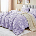 MUXHOMO Duvet Cover King Size, Reversible Floral Lavender Duvet Cover Set by MUXHOMO